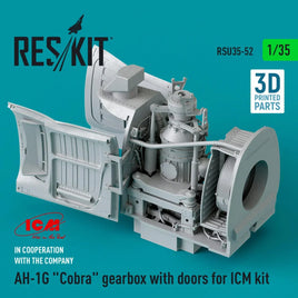 1/35 Reskit AH-1G Cobra gearbox with doors for ICM kit (3D Printed)