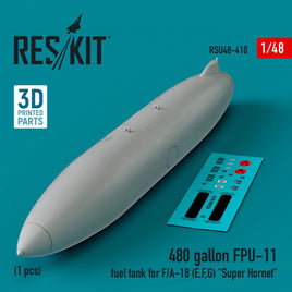 1/48 Reskit 480 gallon FPU-11 fuel tank for F/A-18 Super Hornet (1 pcs) (3D Printed) - MPM Hobbies