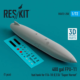 1/72 Reskit 480 gallon FPU-11 fuel tank for F/A-18 (E,F,G) Super Hornet (1 pcs) (3D Printed) - MPM Hobbies