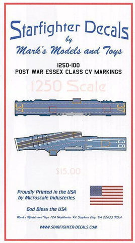 1/1250 Starfighter Decals Post War US Essex Class CV Markings