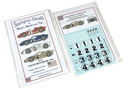 1/24 Starfighter Decals - Ford GT MK II Sebring 1966 - MPM Hobbies