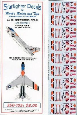 1/350 Starfighter Decals - A7E Corsair II VA86 Sidewinders 1977-81 & Iranian Hostage Rescue Mission