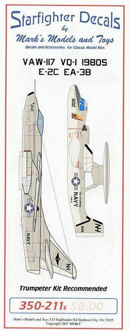 1/350 Starfighter Decals - VAW-117 VQ-1 19805 E-2C EA-3B