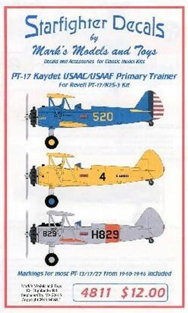 1/48 Starfighter Decals - PT-17 Kaydet USAAC/USAAF Primary Trainer - MPM Hobbies
