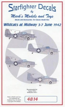 1/48 Starfighter Decals - F4F3/4 Wildcats at Midway June 1942 - MPM Hobbies