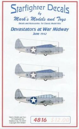 1/48 Starfighter Decals - Devastators at Midway June 1942 for LNR & Revell Kit - MPM Hobbies