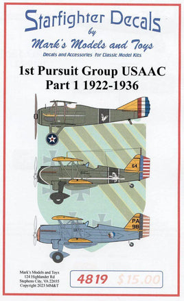 1/48 Starfighter Decals 1st Pursuit Group USAAC Pt.1 - MPM Hobbies