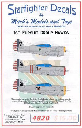 1/48 Starfighter Decals P-36 Hawks Part 2 1st Pursuit Group