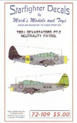 1/72 Starfighter Decals - TBD Neutrality Patrol - MPM Hobbies