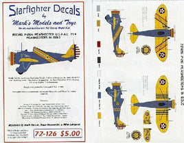 1/72 Starfighter Decals - P26A in Gold USAAC Part 4 - MPM Hobbies