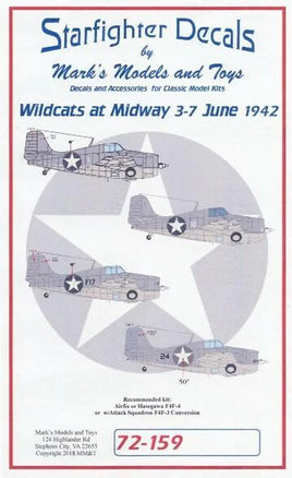 1/72 Starfighter Decals - F4F3/4 Wildcats at Midway Jun. 1942 - MPM Hobbies