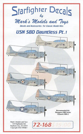 1/72 Starfighter Decals USN SBD Pt 1 - MPM Hobbies
