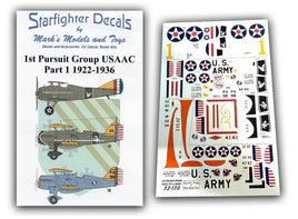 1/72 Starfighter Decals - 1st Pursuit Group USAAC Part 1 1922-1936 - MPM Hobbies