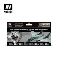 Vallejo 17ml Set of 8 Soviet/Russian colors MiG-29 “Fulcrum” from 80’s to present - 71605