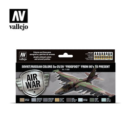 Vallejo 17ml Set of 8 Soviet/Russian colors Su-25/39 “Frogfoot” from 80’s to present - 71603