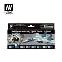 Vallejo 17ml Set of 8 Soviet/Russian colors Su-27 “Flanker” from 80’s to present - 71602