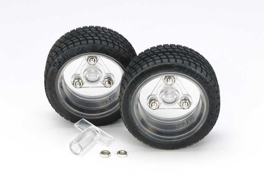Tamiya Sports Tire Set 56mm Dia/Clear Wheels 69916| MPM Hobbies