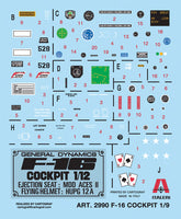1/12 Italeri F-16 Cockpit 2990