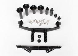 Traxxas Body mount, front & rear (black)/body posts, 52mm (2), 38mm (2), 25mm (2), 6.5mm (2)/body post extensions (4)/hardware 1914R - MPM Hobbies