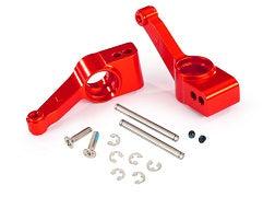 Traxxas Carriers, stub axle (red-anodized 6061-T6 aluminum) (rear) (left & right)/ 3x32mm hinge pins (2)/ e-clips (6)/ hardware 1952A - MPM Hobbies
