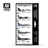 Vallejo 17ml Set of 8 USAF colors post WWII to present “Aggressor” Squadron (Part II) - 71617