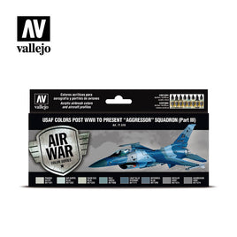 Vallejo 17ml Set of 8 USAF colors post WWII to present “Aggressor” Squadron (Part III) - 71618