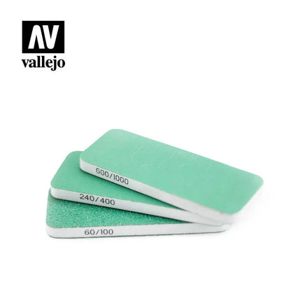 Vallejo Set of 3 (80x30x6 mm) Flexi Sanders Dual-Grit - 4003 - MPM Hobbies