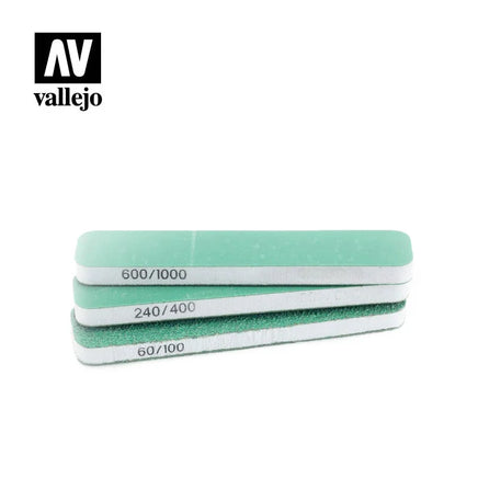 Vallejo Set of 3 (90x19x6 mm) Flexi Sanders Dual-Grit - 4001 - MPM Hobbies