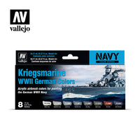 Vallejo 17ml Set of 8 Kriegsmarine WWII German Colors - 71615