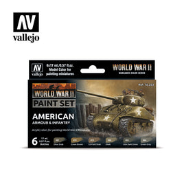 Vallejo Set of 6 (17ml) WWII American Armour & Infantry - 70203