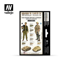 Vallejo Set of 6 (17ml) WWII Desert British & German Armour & Infantry - 70208