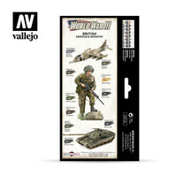 Vallejo Set of 8 (17ml) WWIII British Armour & Infantry - 70222