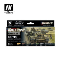 Vallejo Set of 8 (17ml) WWIII British Armour & Infantry - 70222