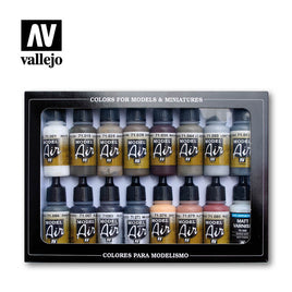 Vallejo Model Air Set of 16 Weathering Colors 17ml 71194