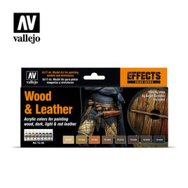 Vallejo Set of 8 (17ml) Wood & Leather - 70182