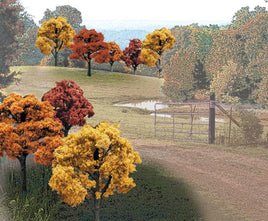 Woodland 2"-3" Ready Made Fall Colors Trees 1576 - MPM Hobbies