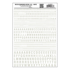 Woodland Condensed Gothic R.R. Decal White 738 - MPM Hobbies