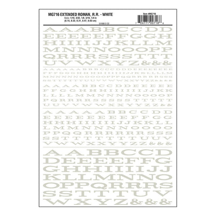 Woodland Extended Roman R.R. Decal White 716 - MPM Hobbies