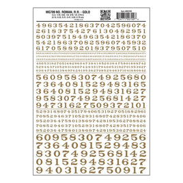 Woodland Numbers Roman R.R. Decal Gold 709 - MPM Hobbies
