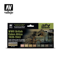 Vallejo 17ml Set of 8 (1939-1943) WWII British Colors Africa  - 71622