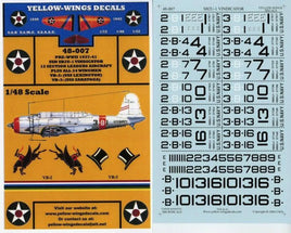 1/48 Yellow Wings Decals SB2U-1 Vindicator VB-2 & VB-3