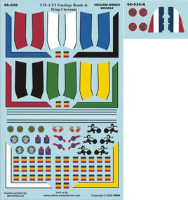 1/48 Yellow Wings DecalsF3F-1/2/3 Chevrons & Fuselage Bands