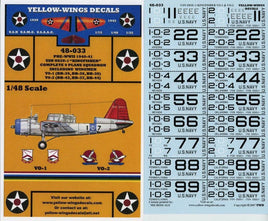 1/48 Yellow Wings Decals USN OS2U-1 Kingfisher VO-1 & VO-2