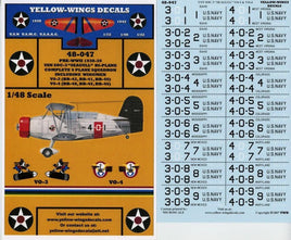 1/48 Yellow Wings Decals USN SOC-3 Seagull VO-3 & VO-4