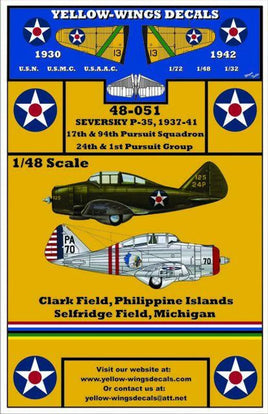 1/48 Yellow Wings Decals USMC Seversky P-35