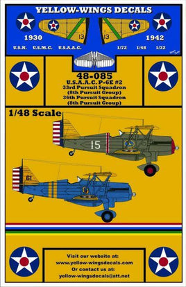 1/48 Yellow Wings Decals USMC Curtiss P-6E Part-2