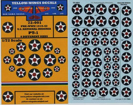 1/72 Yellow Wings Decals US National Insignia 1919-42 Red Dot Part-1