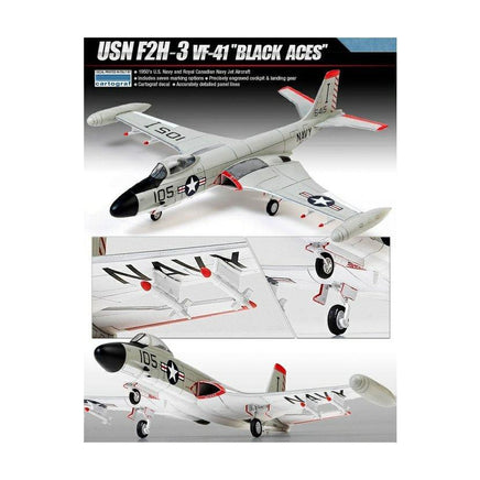 1/72 Academy USN F2H-3 Banshee VF-41 "BLACK ACES" 12548 - MPM Hobbies