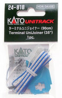 24-818 Kato Unitrack HO/N Terminal UniJoiner, 35" Leads [1 pair] - MPM Hobbies