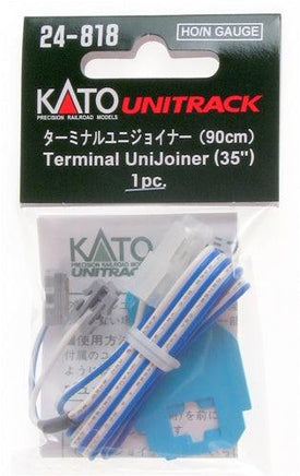 24-818 Kato Unitrack HO/N Terminal UniJoiner, 35" Leads [1 pair].
